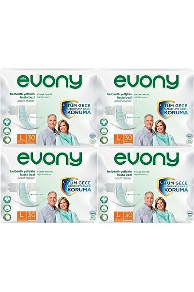 Evony Hasta Bezi Yetişkin Bel Bantlı L-büyük Boy 120 Adet (4pk*30)
