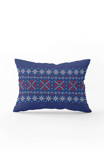 Cango Home Red Blue Christmas Themed Digital Printed Throw Pillow Cover Cgh838-3550 Double Sided Printed