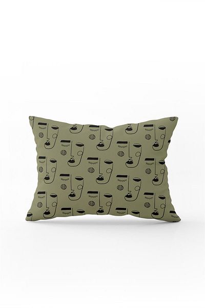 Cango Home Double Sided 35x50 Green Black Figured Throw Pillow Pillow Case - Cgh196-3550