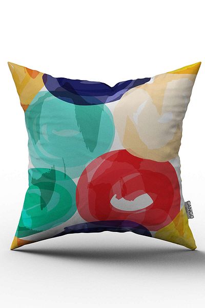Cango Home Husă de pernă albă, multicoloră, abstractă, modernă, imprimată digitală - Otyk477