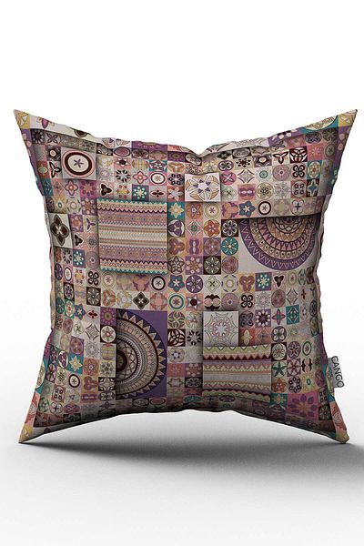 Cango Home Husă de pernă cu model retro vintage roz violet cu imprimare digitală - Otyk283