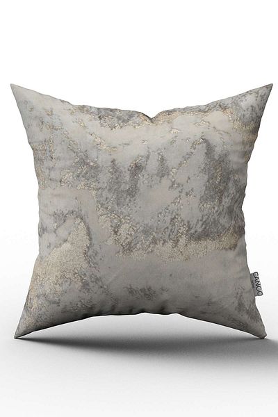 Cango Home Husă de pernă cu model decorativ abstract, alb, gri, imprimată digital - Otyk347