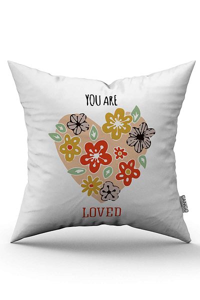 Cango Home Red and White Modern Valentine's Day Themed Digital Printed Throw Pillow Cover Cgh974