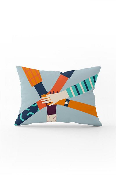 Cango Home Față de pernă cu două fețe, 35x50, albastru crem, modernă - Cgh169-3550