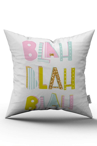 Cango Home White Multicolor Decorative Written Digital Printing Throw Pillow Pillow Case - Cgh468
