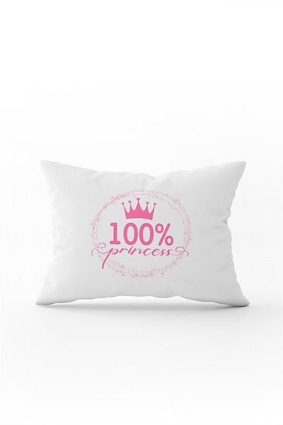Cango Home Λευκό ροζ Princess Written Digital Printing Throw Μαξιλαροθήκη - Cgh461-3550 Διπλής όψης