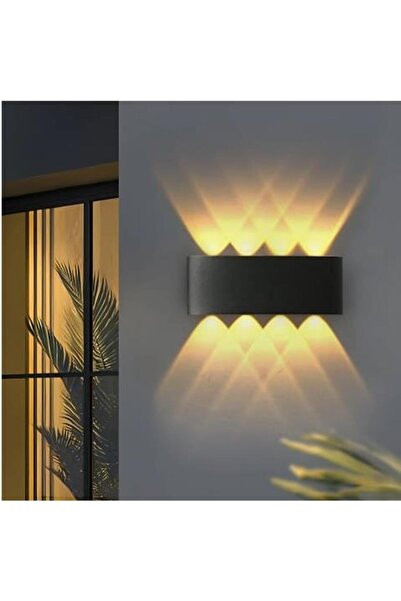 ALLES Çift Yönlü 4 Lü Amber Led Işık Aplik Cata Ct-8013 Amber 15w Ip44 Kapri Led Duvar Apliği