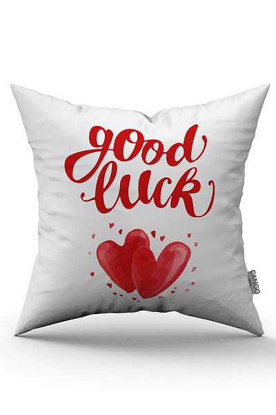 Cango Home Red and White Modern Valentine's Day Themed Digital Printed Throw Pillow Cover Cgh949
