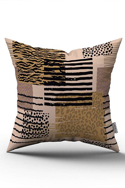 Cango Home Husă de pernă maro neagră modernă cu imprimeu leopard cu imprimare digitală - Cgh358