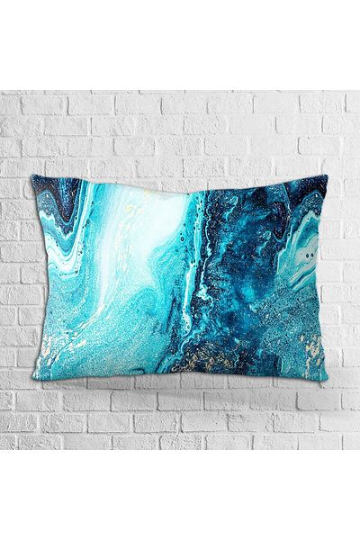 Cango Home Husă de pernă cu două fețe, 35x50, albastră, abstractă, decorativă, imprimată digitală - Otyk029-3550