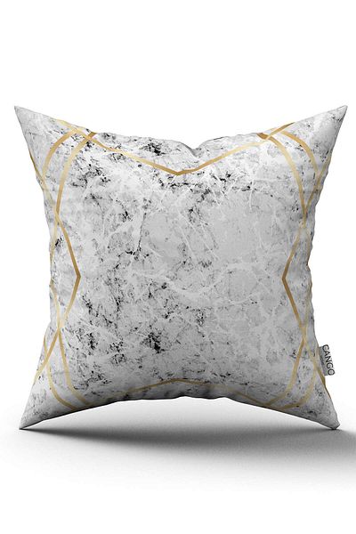 Cango Home Husă de pernă cu imprimare digitală cu model abstract decorativ alb gri - Ylms97