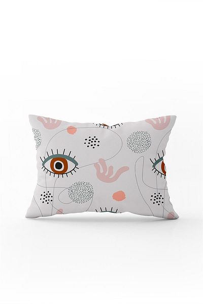 Cango Home Double Sided 35x50 Gray Pink Modern Eye Patterned Throw Pillow Pillow Case - Cgh248-3550
