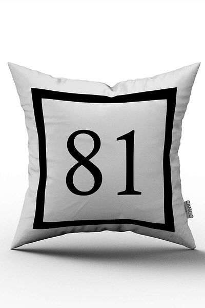 Cango Home Husă de pernă cu imprimare digitală numerică alb-negru 81