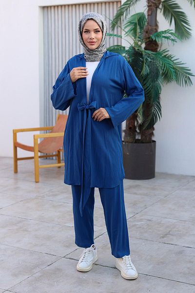 MİSSKAYLE Indigo Kimono Set - Tie Detailed 1225