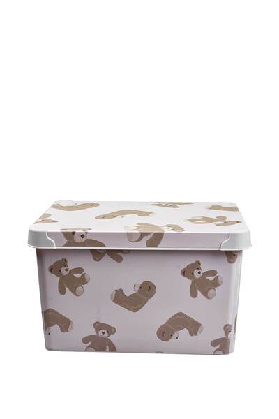 QUTU Style Box Teddy Bear Patterned 20 L Decorative Toy and Storage Box