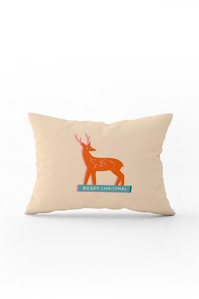 Cango Home Double Sided 35x50 Orange Christmas Themed Throw Pillow Pillow Case - Cgh215-3550