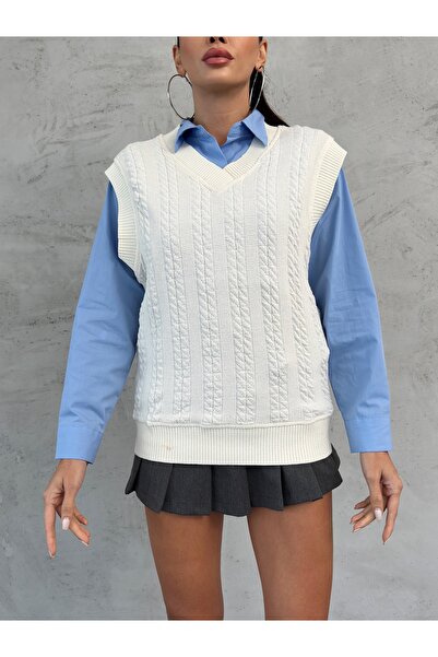 Weyeze Jacquard V-Neck Sweater - Af-K42025Lns