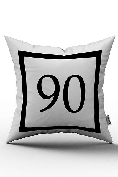 Cango Home Husă de pernă cu imprimare digitală numerică alb-negru 90