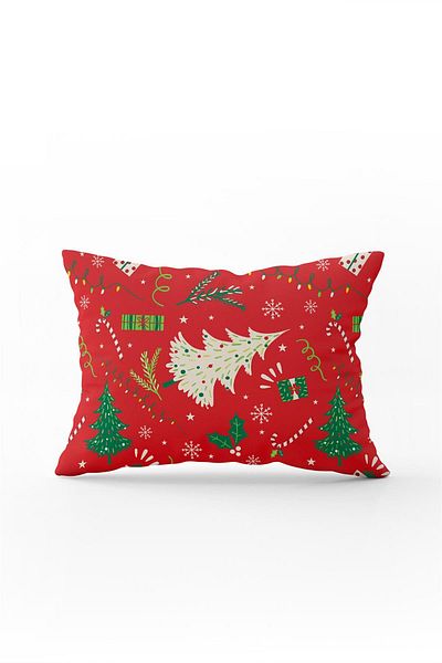 Cango Home Double Sided 35x50 Red Green Christmas Themed Digital Printed Throw Pillow Pillow Case - Cgh297-3550