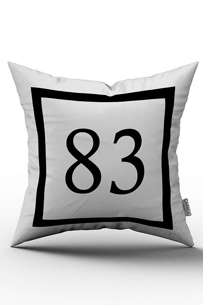 Cango Home Husă de pernă cu imprimare digitală numerică alb-negru 83