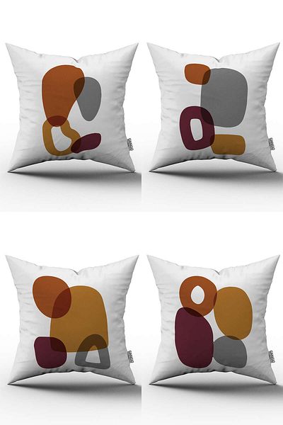 Cango Home Set de fete de pernă portocaliu violet în stil modern cu model abstract cu imprimare digitală 4kmbs114