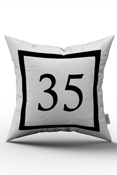 Cango Home Husă de pernă cu imprimare digitală numerică alb-negru 35