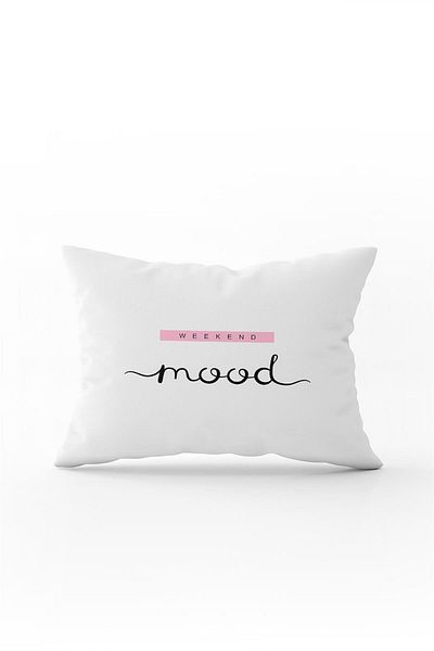 Cango Home Husă de pernă albă neagră Weekend Mood Writing cu imprimare digitală - Cgh441-3550 Imprimată pe două fețe
