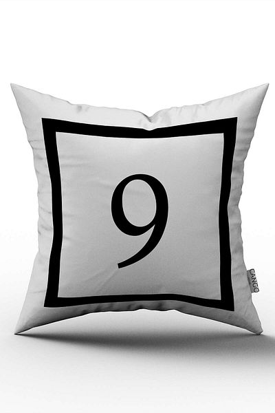 Cango Home Husă de pernă cu imprimare digitală numerică alb-negru -9