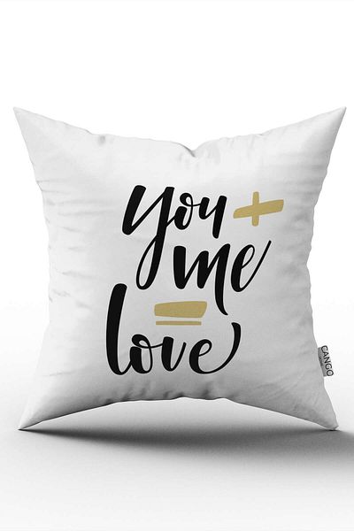 Cango Home Alb Negru Modern You Me Love Husă de pernă imprimată digital - CGH330