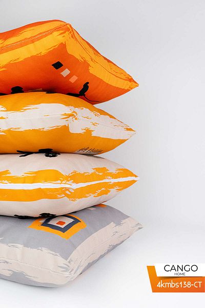 Cango Home Σετ με μοτίβο φύλλων διπλής όψης καφέ Bohemian 4 τεμαχίων Ψηφιακά τυπωμένα κάλυμμα μαξιλαριού 4kmbs138-ct