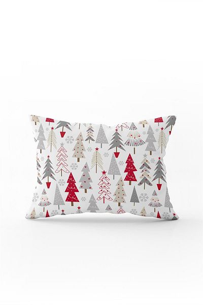 Cango Home Double Sided 35x50 Red Gray Christmas Themed Digital Printed Throw Pillow Pillow Case - Cgh298-3550