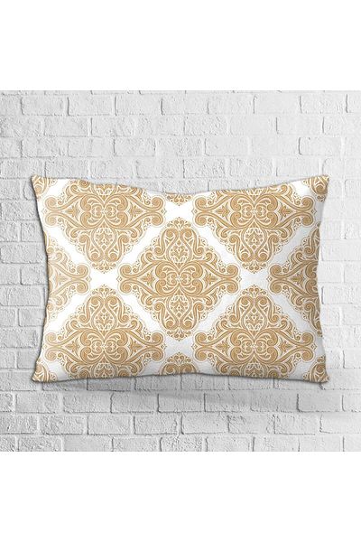 Cango Home Față de pernă cu două fețe, 35x50, galbenă, albă, cu model decorativ, imprimată digitală - Otyk295-3550