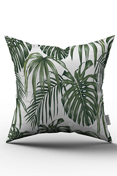 Cango Home Dvostrano Bela Zelena Palma Sa deznom Digitalna štampa kom Navlaka...