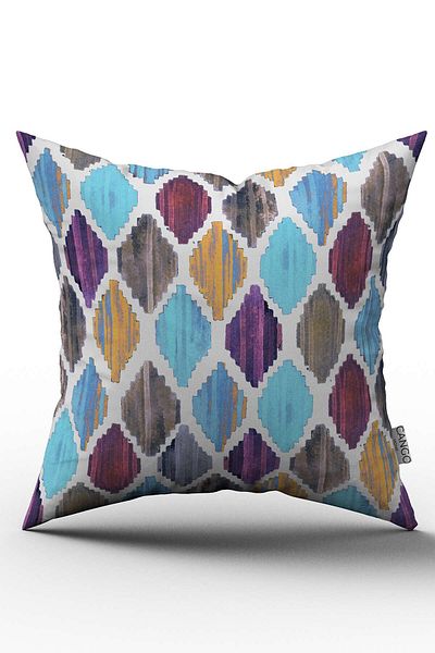 Cango Home Față de pernă cu două fețe violet albastru modern cu model etnic - Cgh267-ct