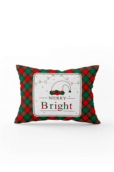 Cango Home Red Green Plaid Patterned Christmas Themed Digital Printed Throw Pillow Cover Cgh912-3550 Double Sided Ba