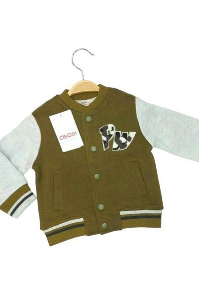 Çikoby Baby Boy PW Letter Embroidered College Cardigan