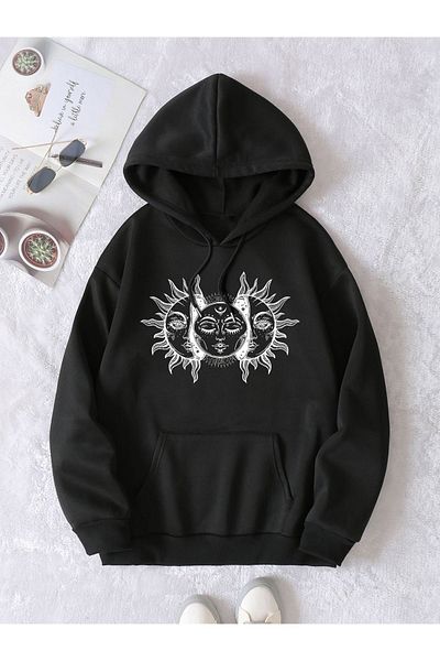 Moda Glo Hanorac unisex cu imprimeu cu text de jos