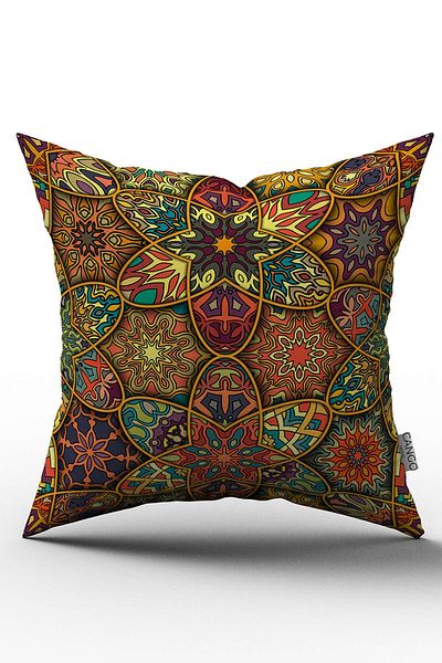 Cango Home Husă de pernă cu două fețe, galbenă, multicoloră, cu model retro vintage, imprimată digitală - Otyk273-ct