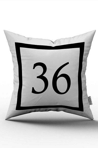 Cango Home Black and White Number Digital Printing Throw Pillow Cover 36