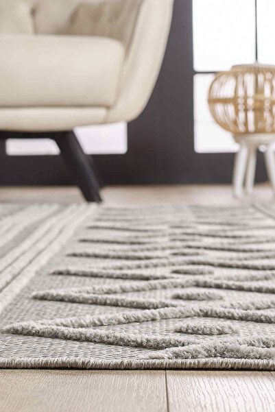 Empera Shibori - Lead Grey Kaymaz Tabanlı Antialerjik Halı