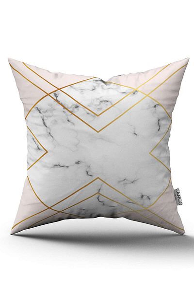 Cango Home Husă de pernă cu imprimare digitală cu model de marmură abstractă decorativă gri roz - Ylms89