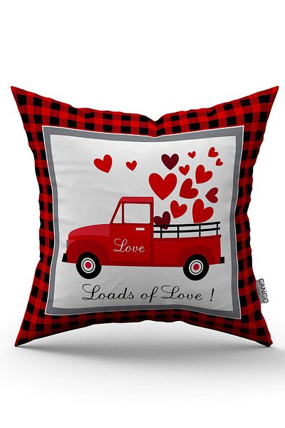 Cango Home Red Black Plaid Valentine's Day Themed Digital Printed Throw Pillow Cover Cgh1021