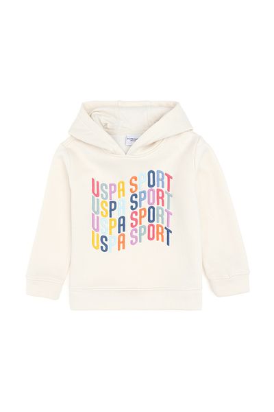 U.S. Polo Assn. Girl's Cream Hooded Sweatshirt 50290715 -Vr071