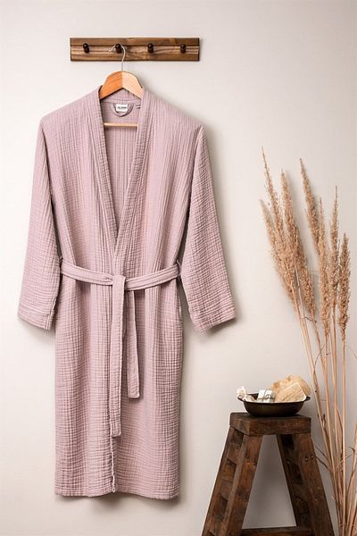 Denizli Concept Μπουρνούζι σε σκόνη Unisex Kimono Muslin - 100% βαμβάκι & μαλακό μπουρνούζι