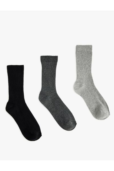 Koton Set de 3 șosete cu textura colorată