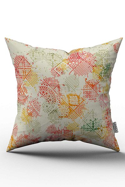 Cango Home Double Sided Yellow Orange Ethnic Floral Throw Pillow Pillow Case - Cgh110-ct