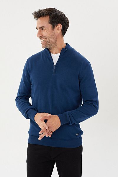Tony Montana Πλεκτό με μισό φερμουάρ Plus Size-TB-3035
