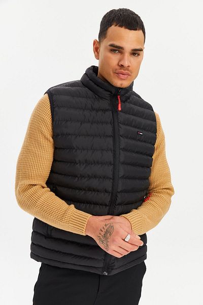 RİVERCLUP Black Puffer Vest - Men's, Windproof, Lined