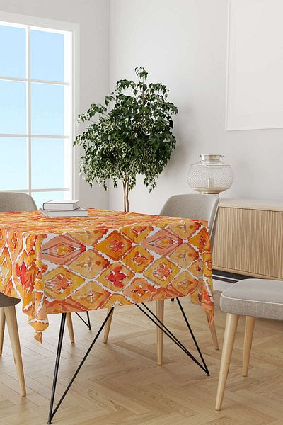 Cango Home Alb Portocaliu Abstract Decorativ Birou Cgh155-ms