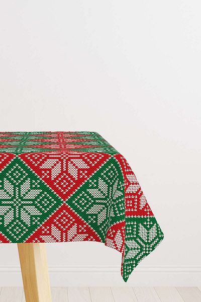 Cango Home Red Christmas Themed Tablecloth Cgh227-ms